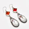 Mystic Rainbow Topaz, Garnet Gemstone 925 Silver Plated Earring 2.65"