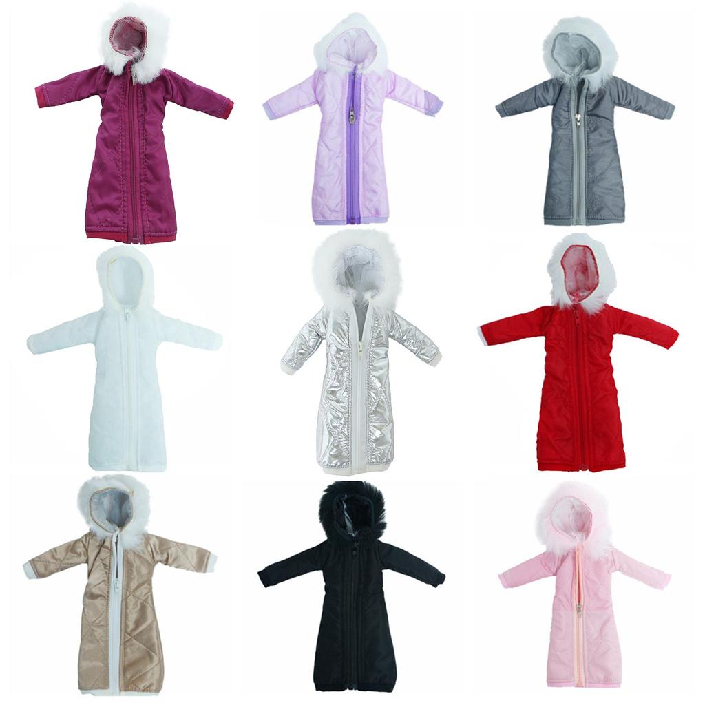 Winter Long Coat for Barbie Doll Hoodies 1/6 12 Inch Dolls Clothes Girl Toy