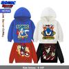 Boys Hoodie Age 4-14 Sonic HD Print Thin Boys Pullover Hedgehog Simple Girls Casual Wear Fall Hoodie Long Sleeve Back To School Polyester