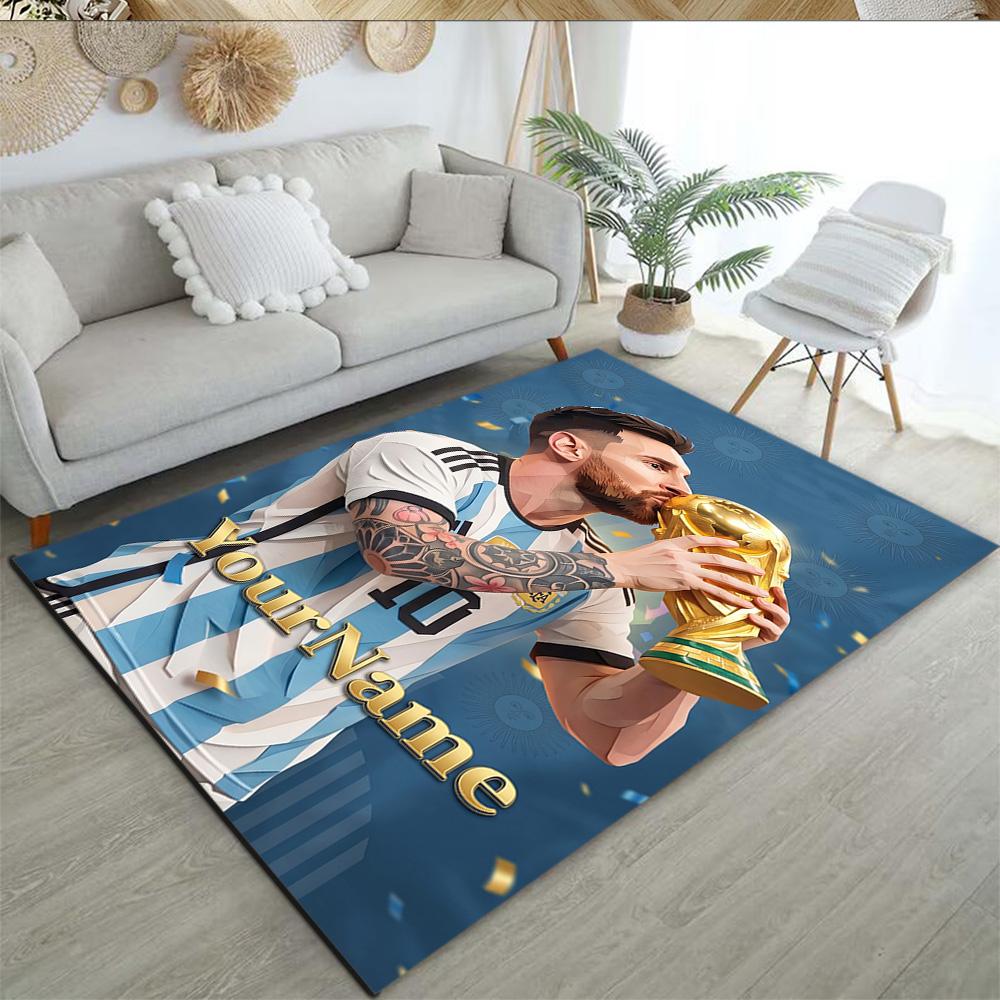 Messi 18 Personalized Text Floor Rug Office Rug Suitable for Bedrooms Outdoor Playrooms Dormitory Anti-slip Rug Anime Office Decor