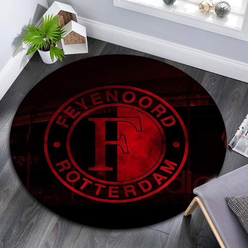 Круглый ковер Feyenoord Rotterdam, Ковер для гостиной, спальни, дивана, игровой комнаты, Декор, Нескользящий коврик