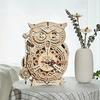 Tsukurundesu® Moving 3D Wooden Puzzle Series (LK503 Owl Clock) with Japanese Instructions