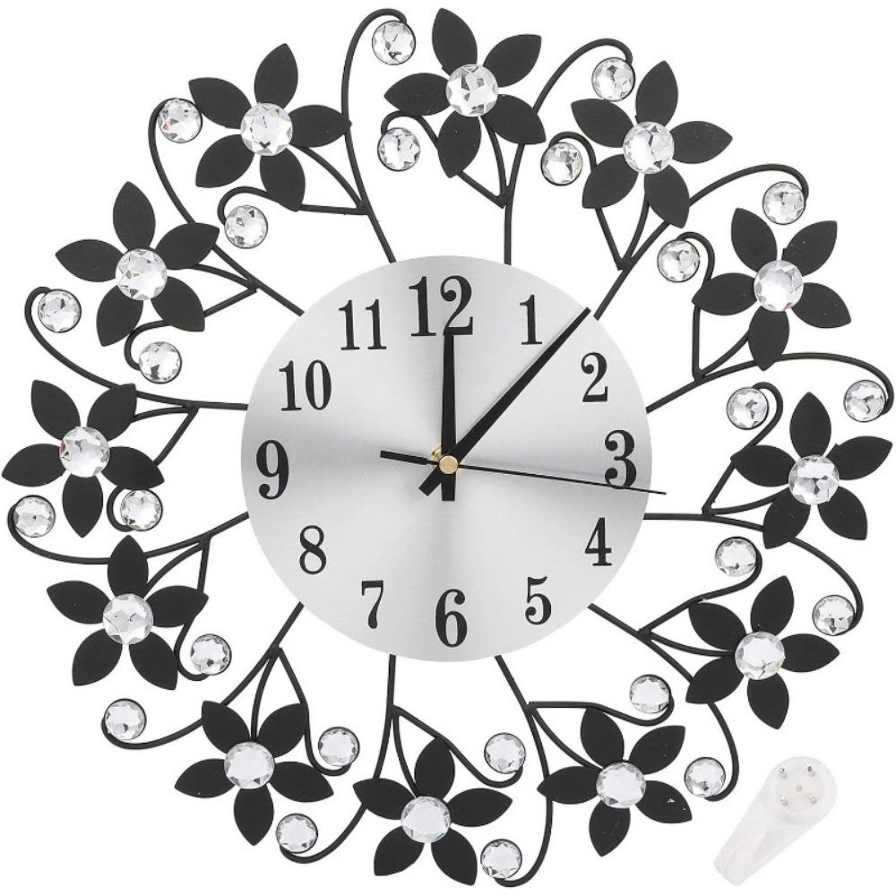 Quartz Movement Silent Wall Clock Metal Frame Wall-mounted Clock Fashion Decorative Clock Kitchen