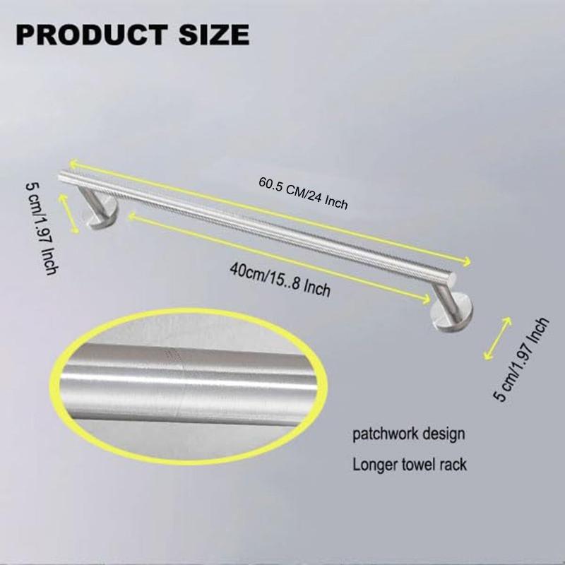 Вешалка для полотенец для ванной комнаты, 24 дюйма, держатель для полотенец из нержавеющей стали, серебристо-черный