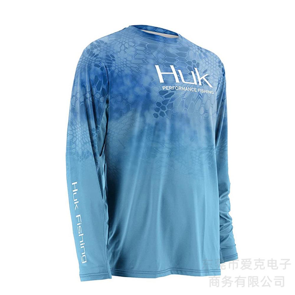 HUK fishing suit sun protection summer outdoor sports long-sleeved Uv protective fishing shirt quick drying top men