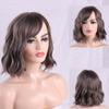 MISS WIG Женский короткий парик с волнистыми волосами и челкой, омбре, коричневый, синий, светлый, парики из синтетического волокна, подходят для косплея, вечеринки, повседневного использования