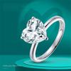 Кольцо с муассанитом в форме сердца 10x10 мм, 4 карата, с сертификатом, оригинальные s925, посеребренные кольца 18 карат для женщин, свадебный подарок, ювелирные изделия
