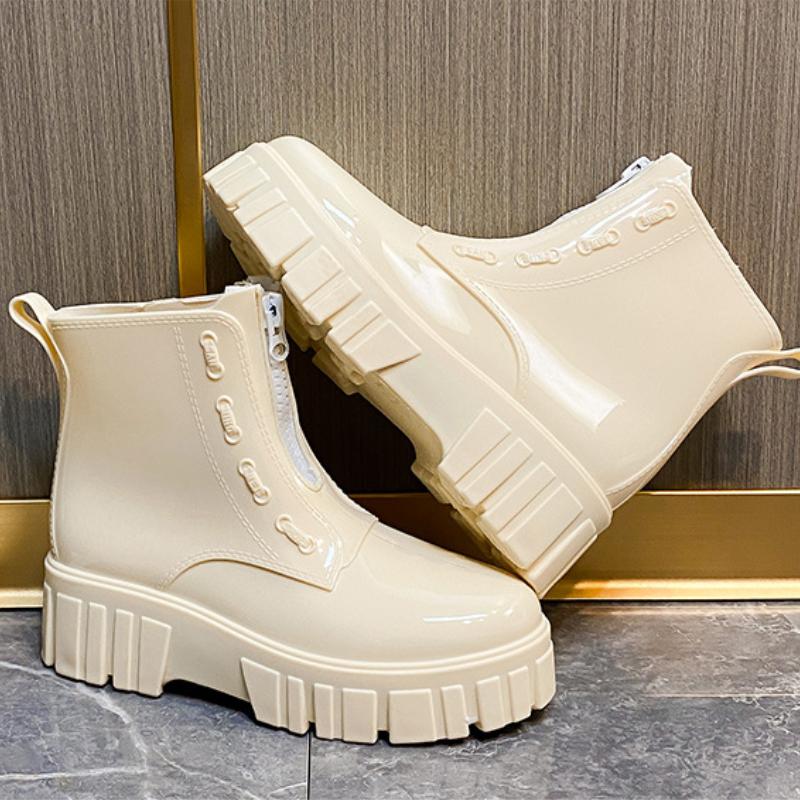 Резиновые сапоги для женщин, непромокаемая обувь для дождя, противоскользящие галоши на платформе, садовые сапоги для дождя