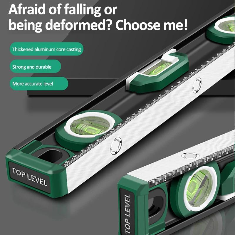 300 мм/400 мм/500 мм портативный угломер транспортир инклинометр 3 пузырьковый уровень линейка цельный литой алюминиевый магнитный спиртовой уровень