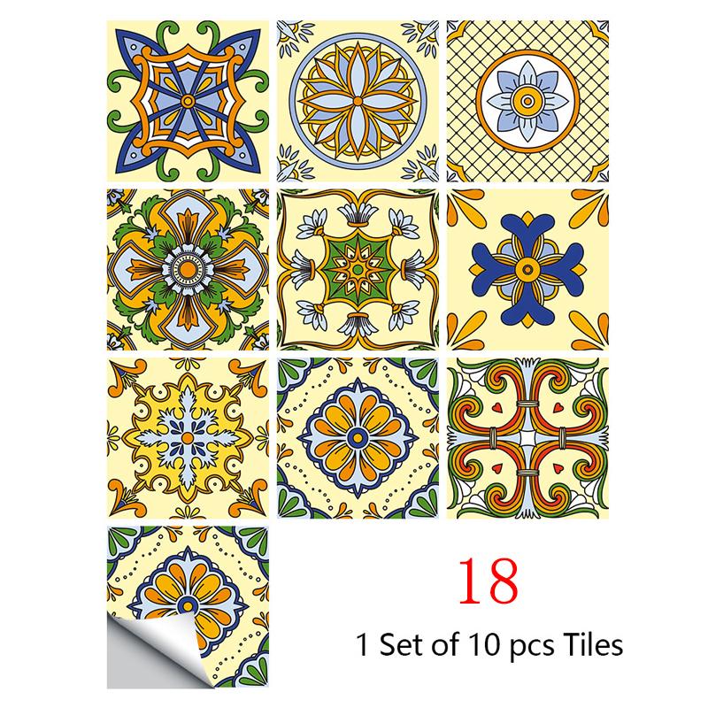 10 шт., кухонные украшения, плитка, наклейки, стикер на стену, водонепроницаемый цветок, плитка, домашний декор