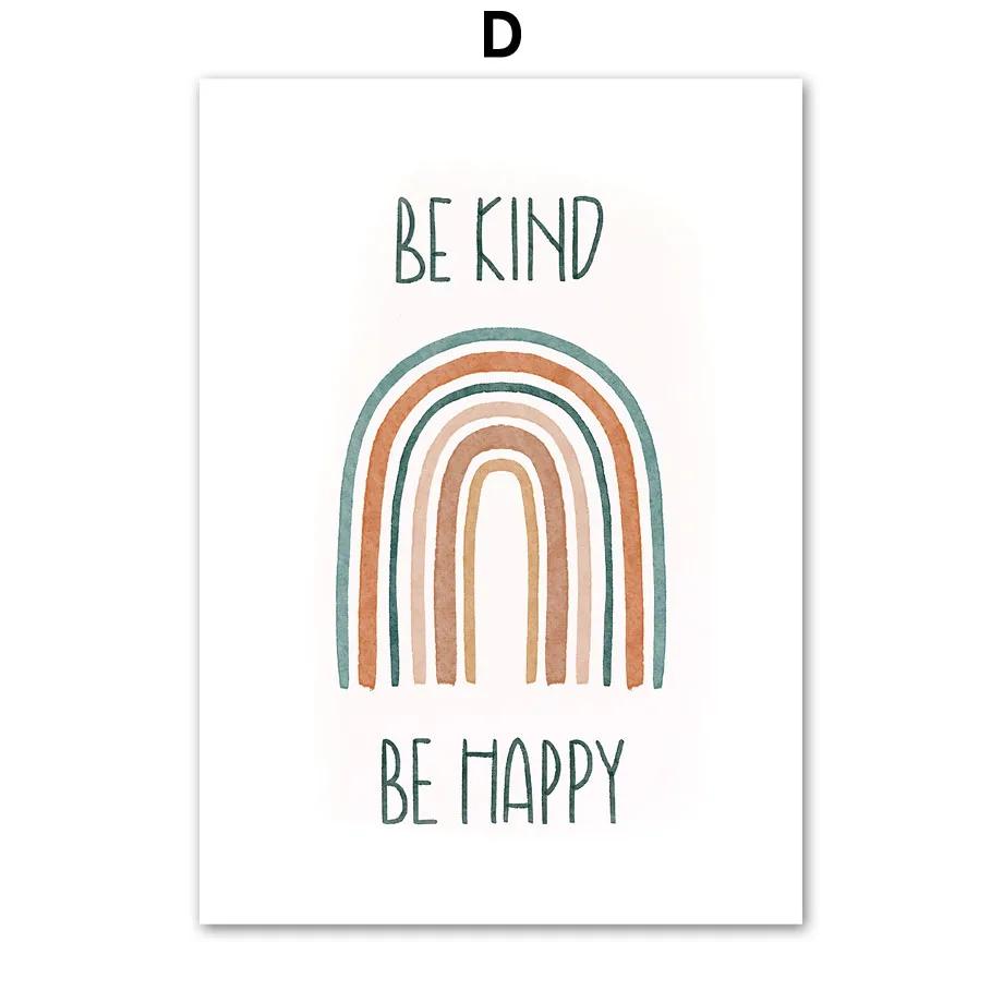 Алфавит Радужные Ворота Олень Солнце Сердце Мультяшный Настенный Декор для Детской Комнаты Холст Живопись Постеры и Принты Настенные Картины Декор Детской Комнаты