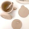 Fika Silicone Mug Bear Meets Food Hygiene Supervised by a Nursery - 4-way Set, 300ml, Standards, Beige/Pouch Included, Kobe-based Teacher/Mom