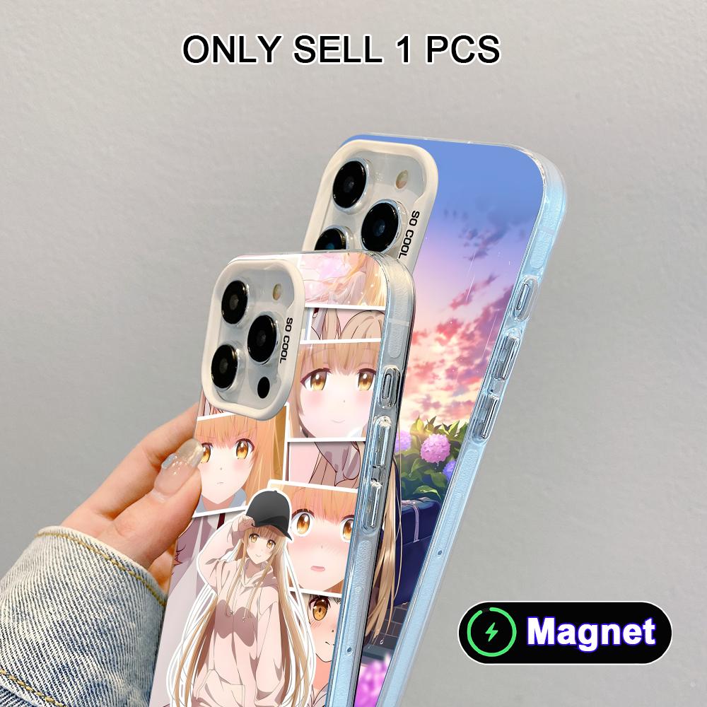 Чехол для телефона Angel Mahiru Shina для iPhone 17 16 15 14 13 12 11 X XR XS Air Pro Max Plus Цветной Серебристый Чехол MagSafe