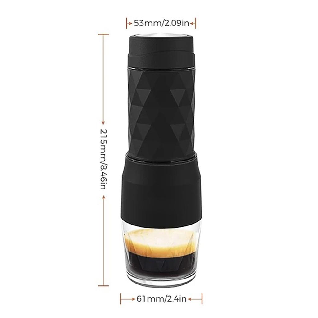 CAFELFFE 3-в-1 Портативная ручная эспрессо-кофемашина 18 бар Мини-кофеварка для горячего и холодного заваривания с прессом для молочной пены