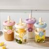 Flower Cup High Value Glass Cup Portable Straw Cup Water Cup