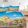 3pcs Chip & Dale Among the Flowers Quilt Cover Set - Soft and Cozy Bedroom, Guest Room and Dorm Decorative Bedding 3-Piece Set 1 Quilt Cover + 2