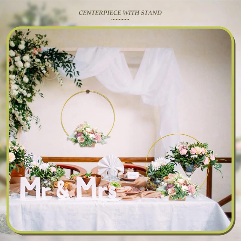 Dream Catcher Garland Round Rings Metal Flowers Hoop Gold Centerpiece Decoration DIY Christmas