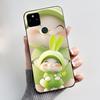 For Google Pixel 5a Soft Silicone Black Case Trendy Style Cartoon Pattern Fluffy Bunny, Milk Tea Rabbit, Rabbit Lamp Casing
