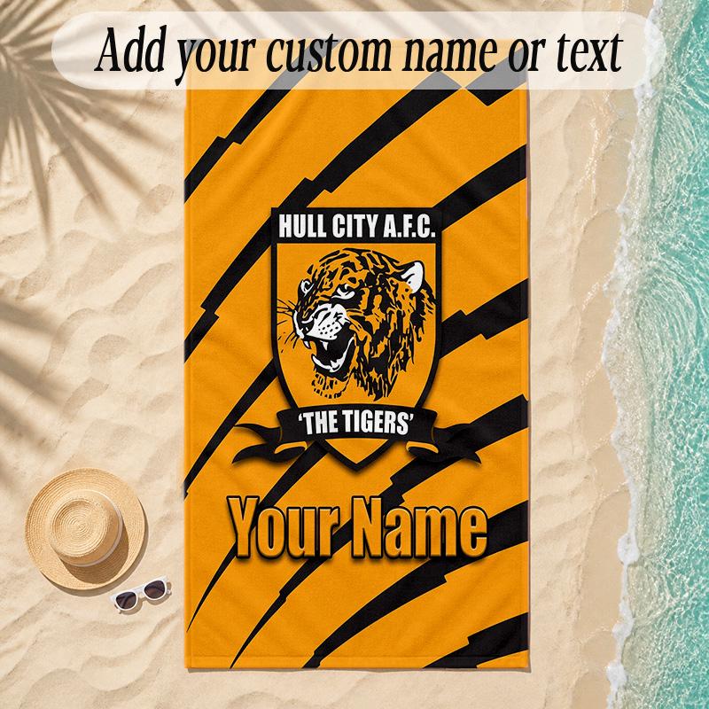 Beach TowelHull FC Custom Name Text Personalized Soft Towel for Beach Pool Indoor Home Decor Gift