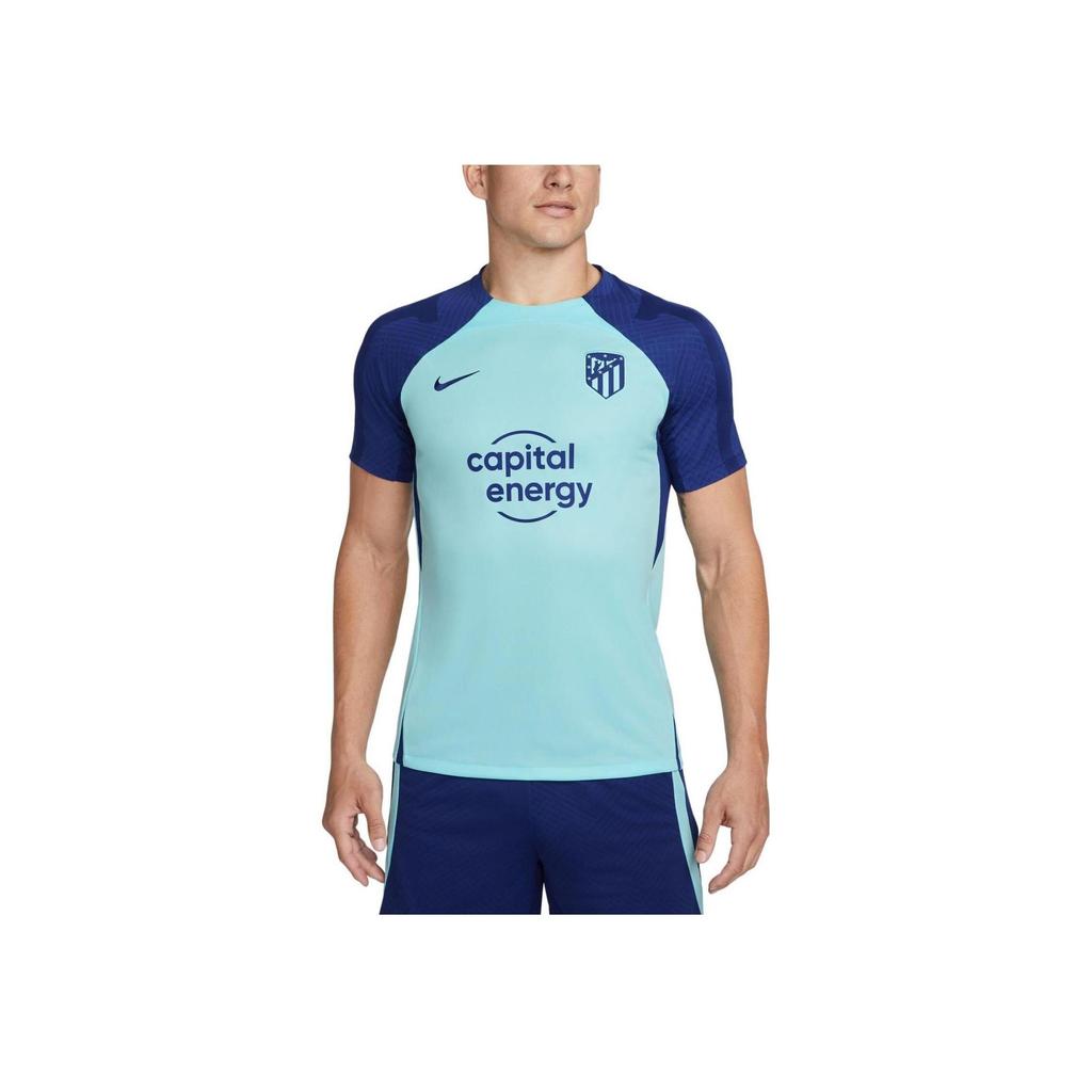 Nike Strike Atletico Madrid Football Training Short Sleeve Sportswear Logo Print Comfortable Breathable Jersey Men Tops Blue DJ8585-482