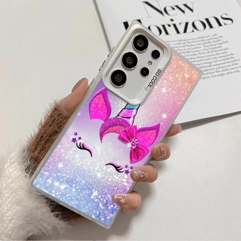 Розовый Единорог Радуга Ударопрочный Чехол для Телефона для Samsung Galaxy S26 Edge S25 Ultra S24 FE S23 Plus S21 Чехол Защита от Падения Fundas