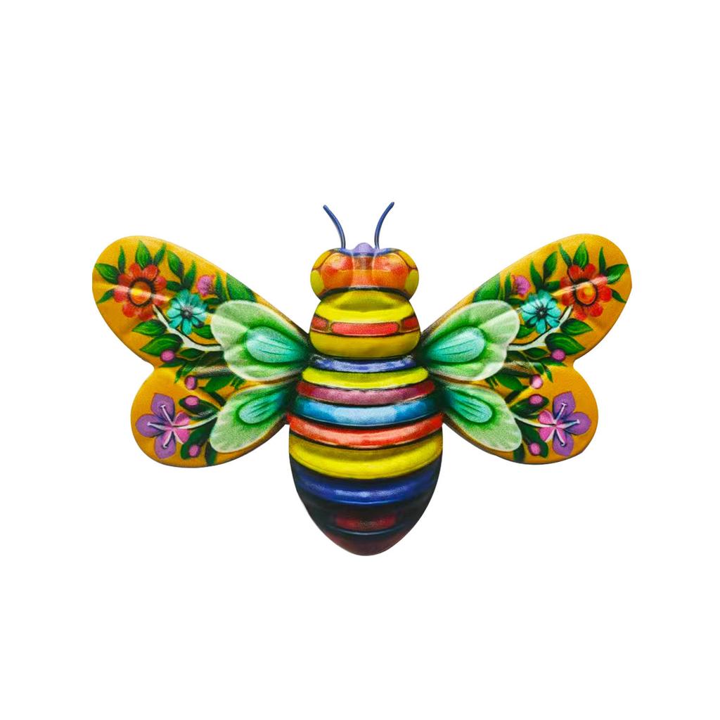 Металлический декор для стен в виде пчелы, настенные художественные украшения в виде цветов для пчелиного сада, подвесной декор для патио в виде пчелы