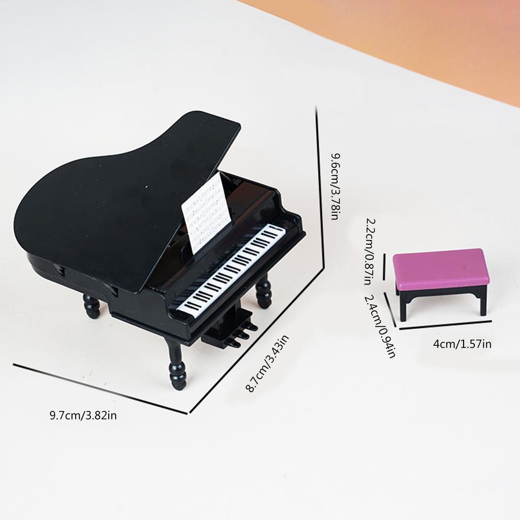 Piano Instrument Pretend Play for Kids Role Furniture Model Toy 1:12 Scale Vintage Piano Play Dollhouse