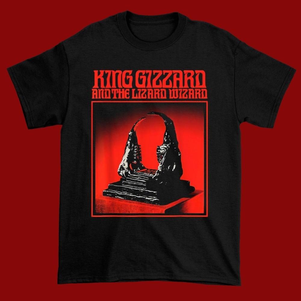 King Gizzard And The Lizard Wizard Лучшая черная футболка с коротким рукавом Все размеры 24D2 Унисекс футболка