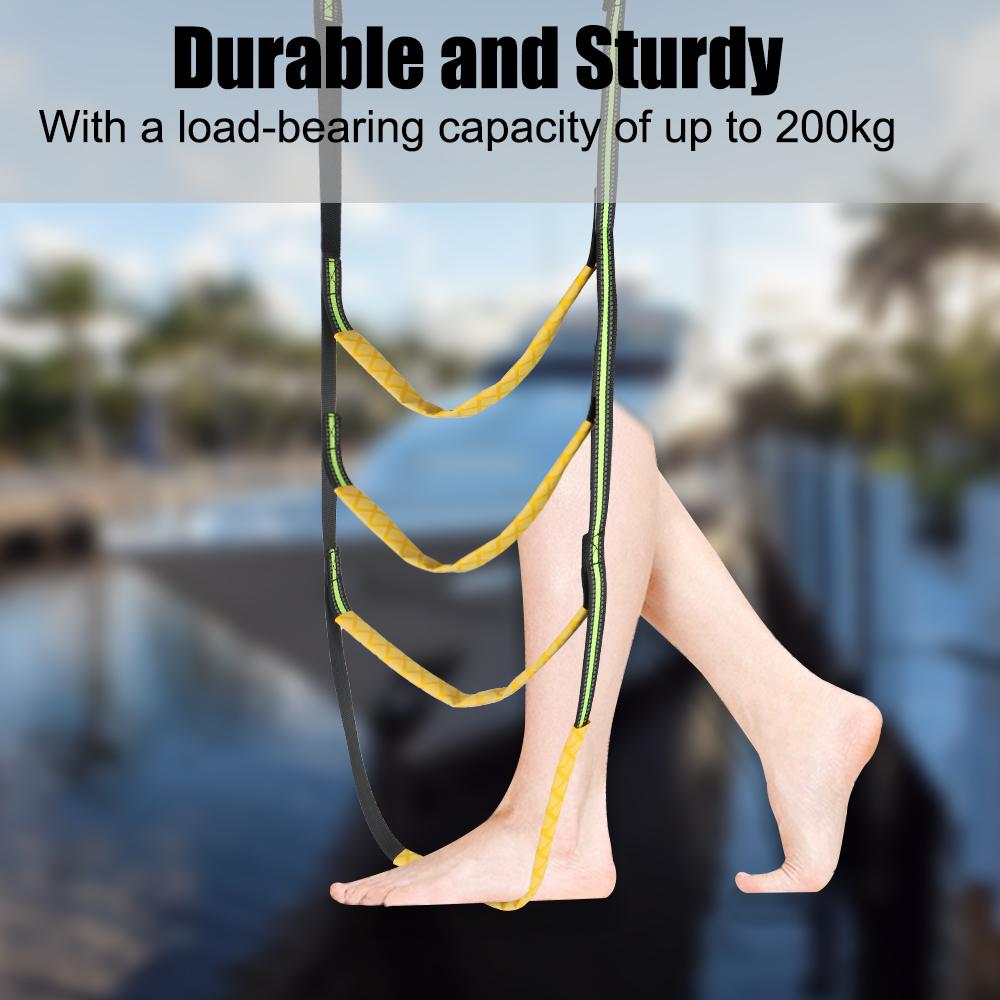 Yacht Boat Side Hanging Ladder Boat Folding Ladder 3/4/5 Step Boat Rope Ladder Boarding Soft Ladder Boat Accessories Portable 3