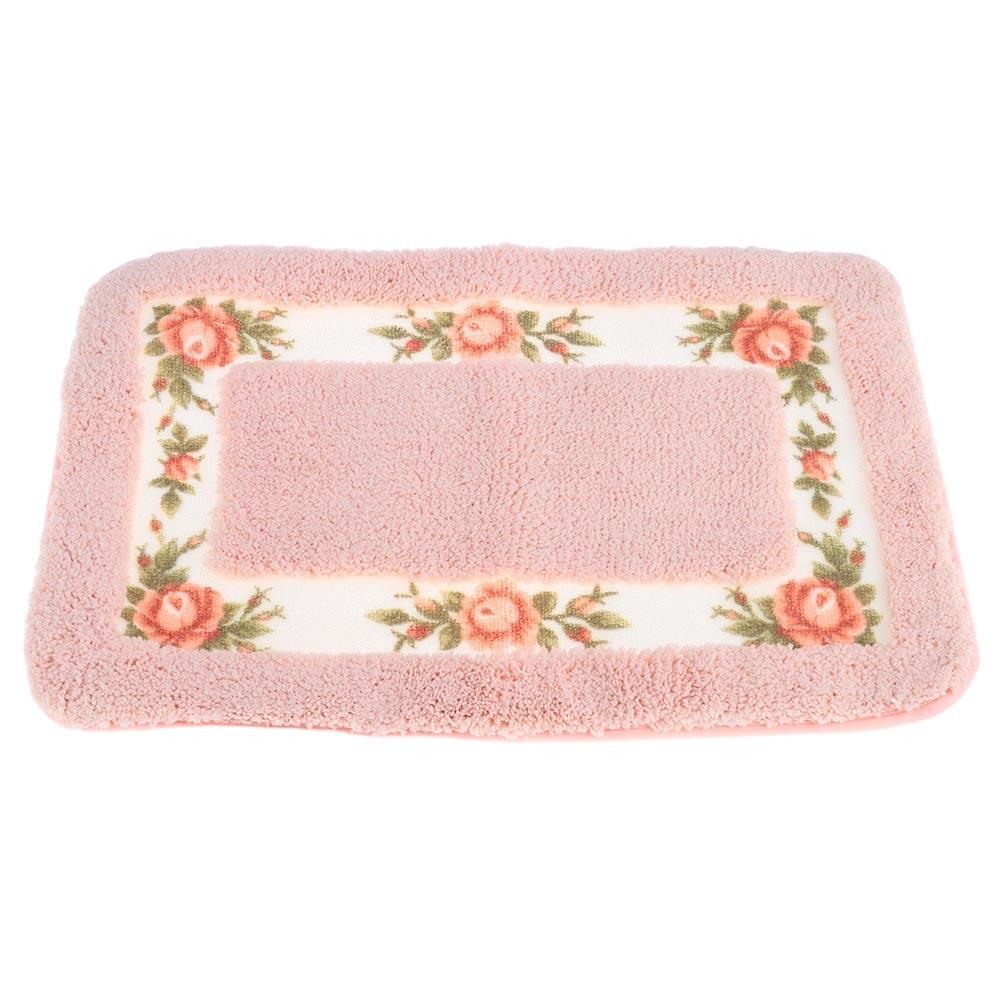1 шт. Розовый коврик с цветами Нескользящий цветочный коврик для ванной Легкий в использовании Коврики для ванной Комната