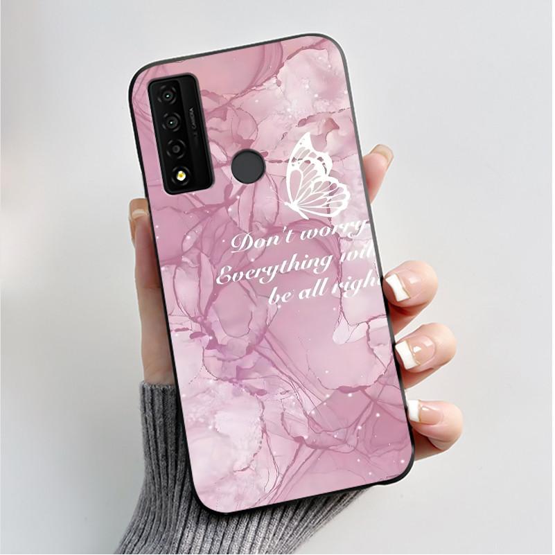 Case For TCL 20 XE 20XE 5087Z Phone Case Luxury Fashion Butterfly Flowers Black Soft TPU Silicone Protective Cover Shell Casing