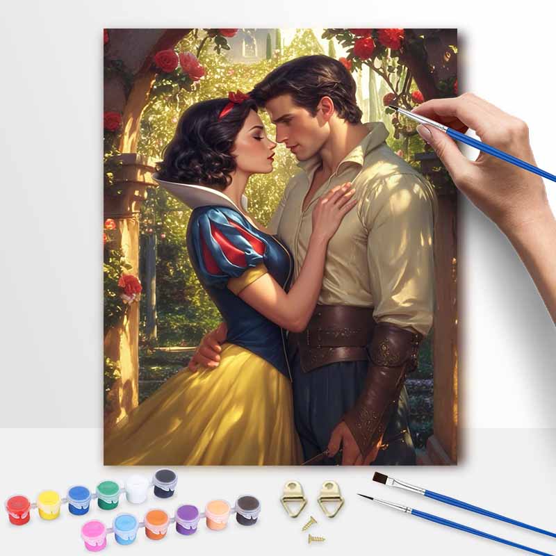 Disney animation digital oil painting Snow White Prince romantic DIY handpainted coloring painting home wall decor art gift 130