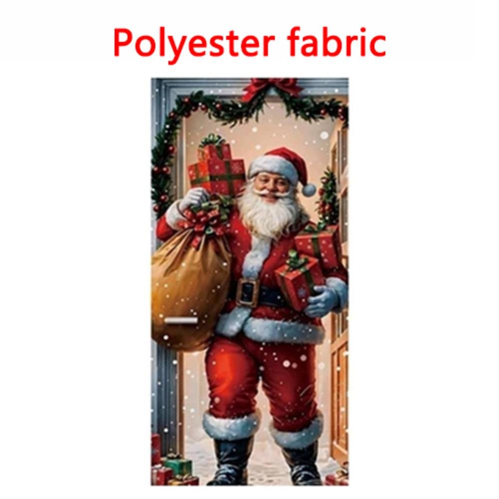 Elastic Santa Claus Backdrop Banner 2*0.9m Holiday Door Banner Christmas Home Decor