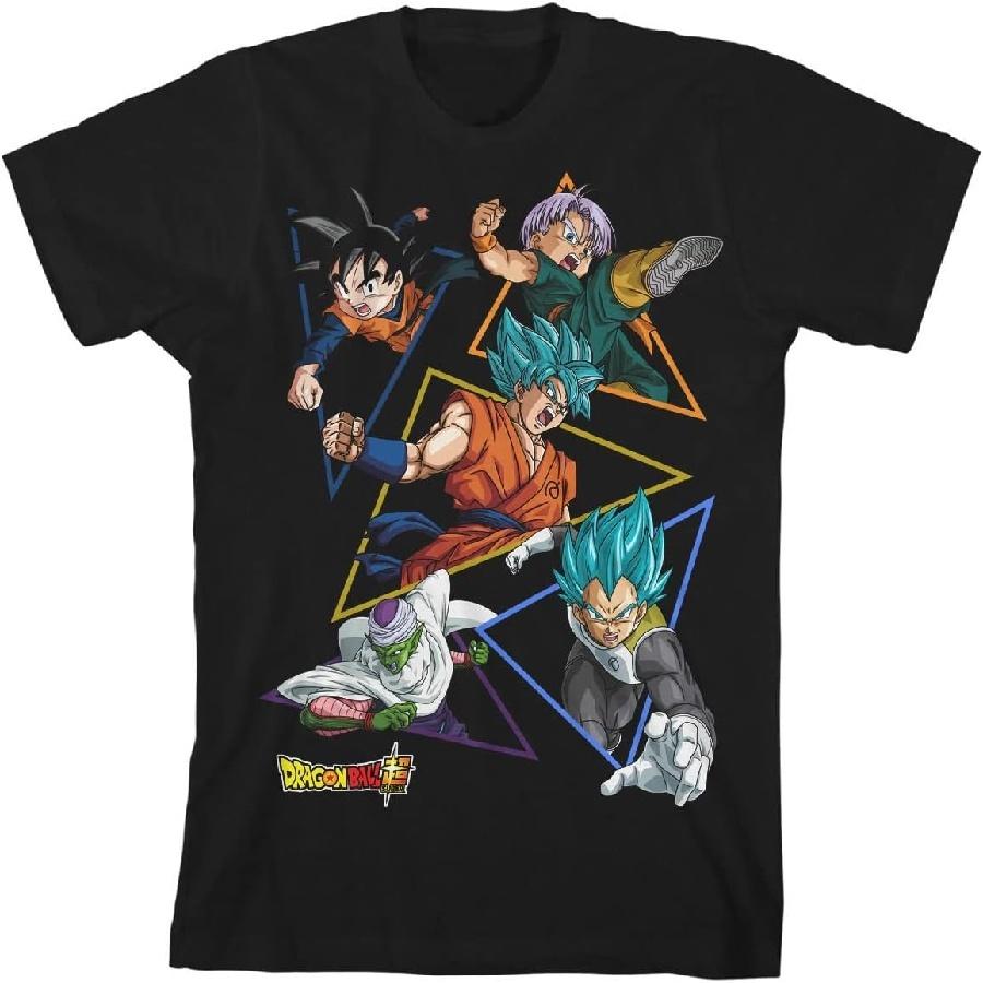 Футболка с графическим принтом для молодежи Dragon Ball Super, Черная, Разноцветная, Маленькая