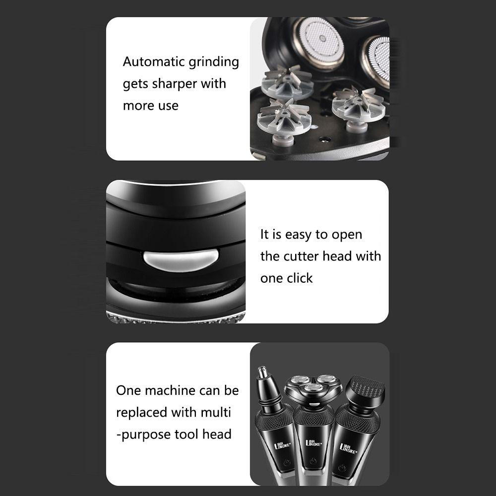 USB Перезаряжаемая 3 в 1 Электробритва Моющаяся Бритвенная Машинка Прочный Триммер для Бороды Подарки