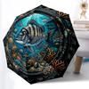 Underwater Adventure Frame pattern umbrella, portable and foldable design, 8 ribs, a casual accessory for Halloween, Christmas, and birthday gifts.