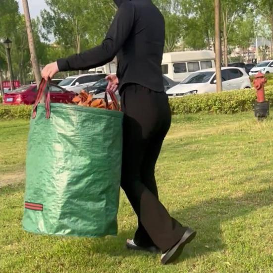 Мешок для сбора листьев 13 гал/32 гал/72 гал Многоразовый мешок для садового мусора Сверхпрочный вертикальный сборщик листьев с 4 ручками для ухода за газоном и садом