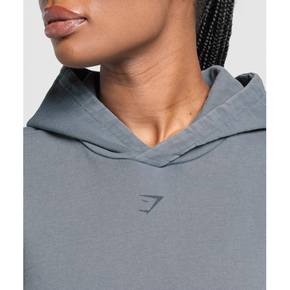 Gymshark Толстовка с капюшоном Gslc Graphic Oversized Iron Blue B3c4m Uc4r