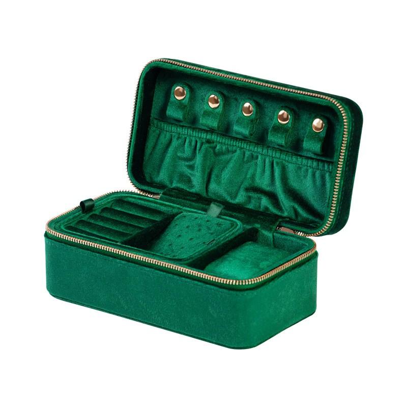 Jewelry Box Watches Earrings - Premium Velvet Travel Organizer Vintage Style Hard Case