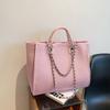Women's Bag New Fashionable Texture Shoulder Handbag Large Capacity Canvas Chain Tote Bag Tide