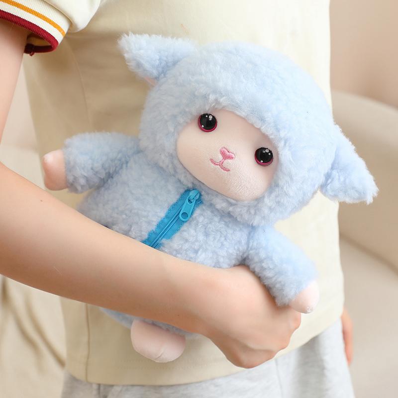 Dressed Baby Lamb Plush Toy Cute Little Sheep Stuffed Animal in Cozy with Clothes for Kids Birthday Gift Bedroom Decor