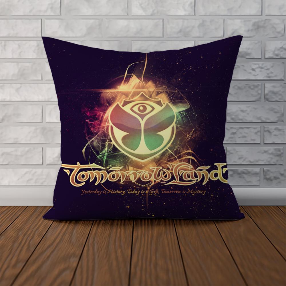 Подушка с принтом музыкального фестиваля TOMORROWLAND для автомобиля, дивана, декора дома, двусторонняя, плюшевая, квадратная, декоративная наволочка
