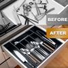 Large Capacity Cutlery Storage Tray Plastic Silverware Drawer Organizer Utensil Tray Set  Spoon