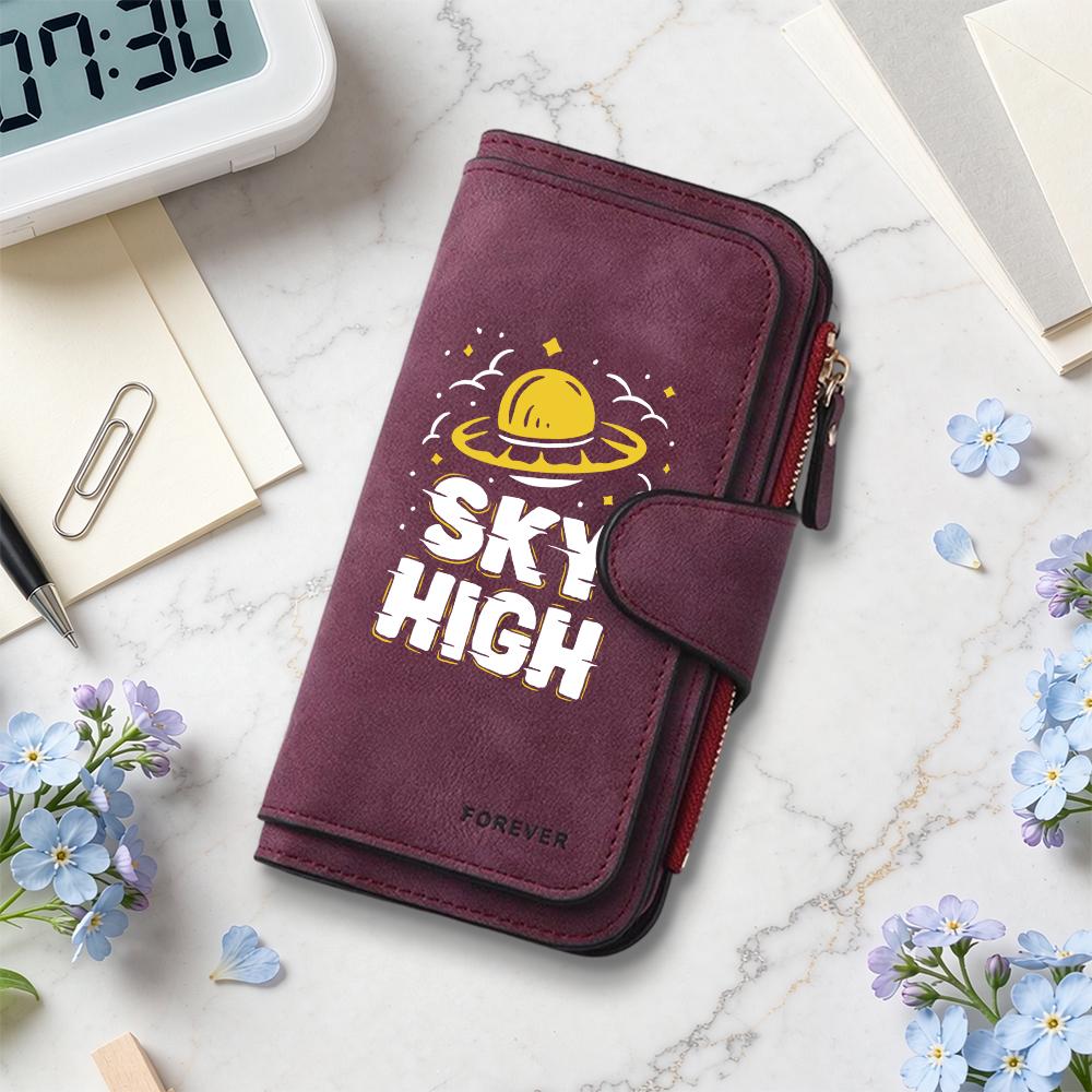 Stylish UFO Pattern Long Wallet Fashion Portable Card Holder Daily Use Purse