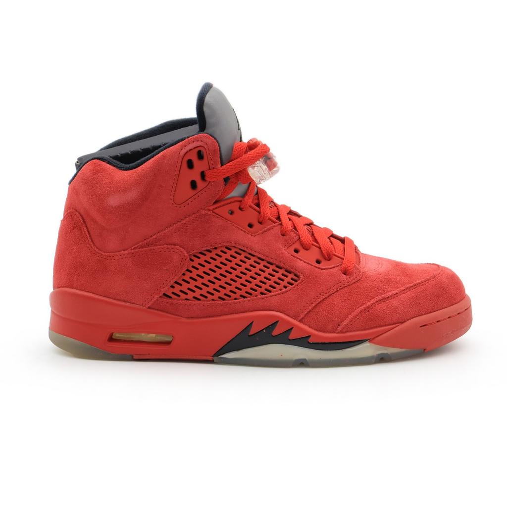 136027-602 Nike Air Jordan 5 High Retro Университетский Красный Замша Серебристый (Мужской)