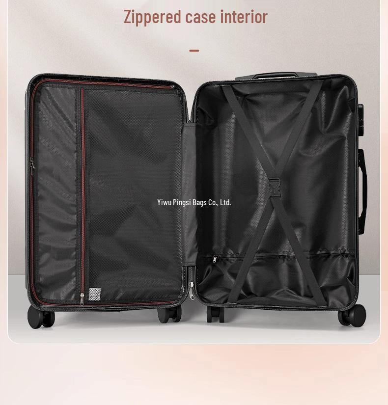 Ping Travel Suitcase: Large Capacity 28-Inch Leather Trolley with Lock for Men and Women, Compact Carry-on for Students.