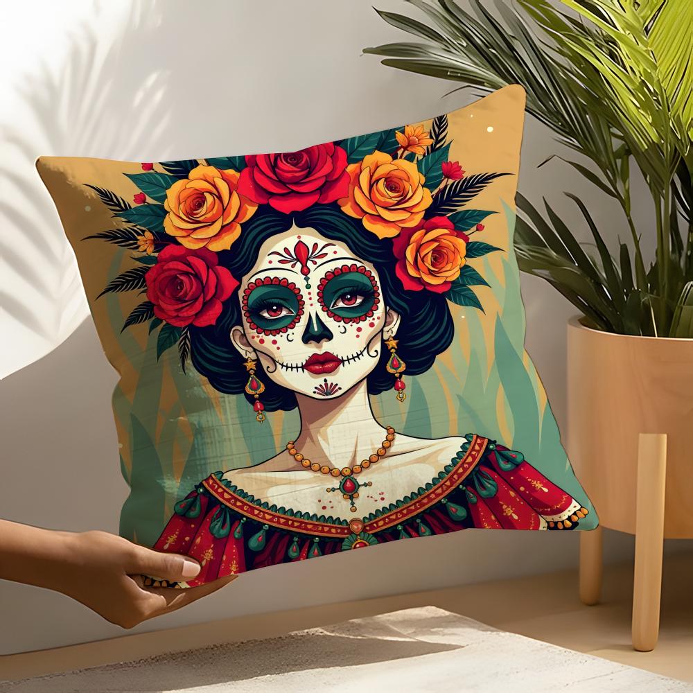 Festival Day of the Dead Art Pillow Case Linen Cushion Covers For Decorative Sofa Home Pillows Case Car Chair Pillows Cases