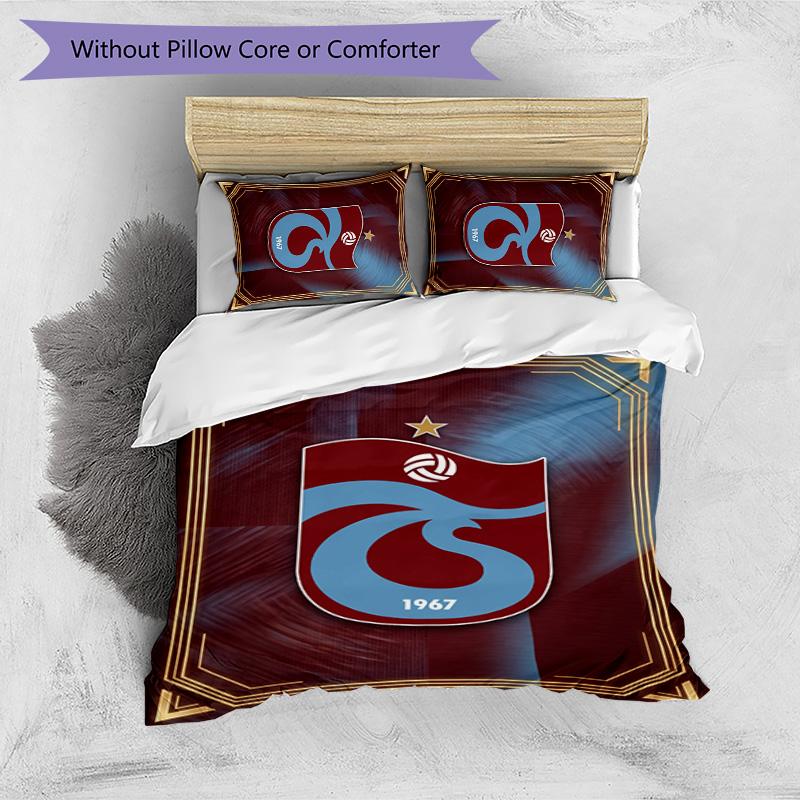Trabzonspor FC Printed 3PCS Bedding Set Breathable Duvet Cover with Pillowcases Decorative Bed Linen for Bedroom Home