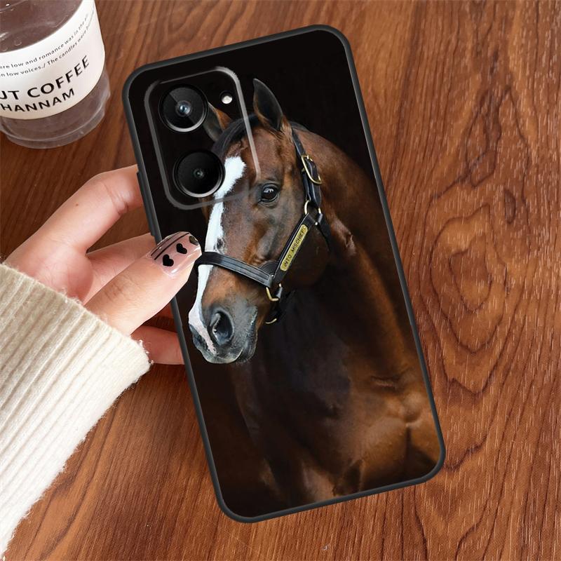 Animal Steed Horse For Realme GT6 GT7 Pro 10 11 12 13 14 15 Pro Plus C55 C71 C65 C63 C61 C53 C67 C35 C75 Case