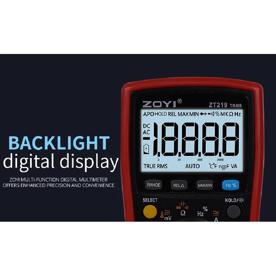 ZOYI Digital multimeter ZT-219 features four-digit semi-true RMS high-precision full-gear anti-burn multimeter 19999counts